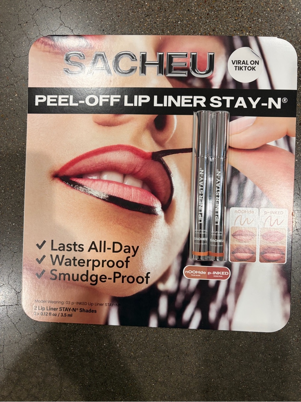 SACHEU Peel-Off Lip Liner Stay-N — Pink Shade Duo new sealed